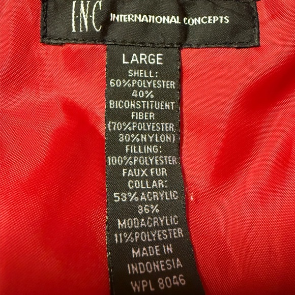INC International Concepts Red Puffer Jacket Winter Coat - Picture 6 of 7
